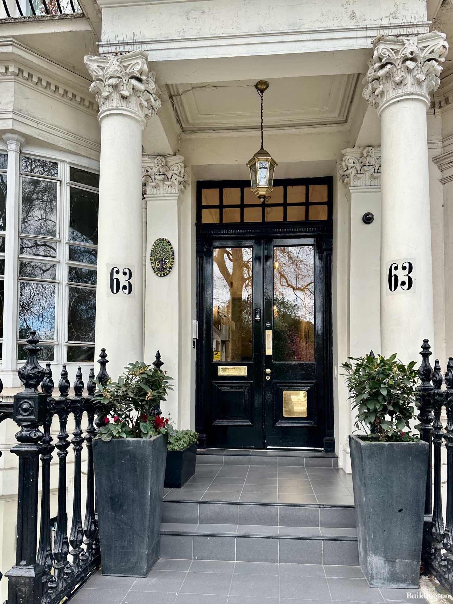 Entrance to 63 Bayswater Road building in London W2.