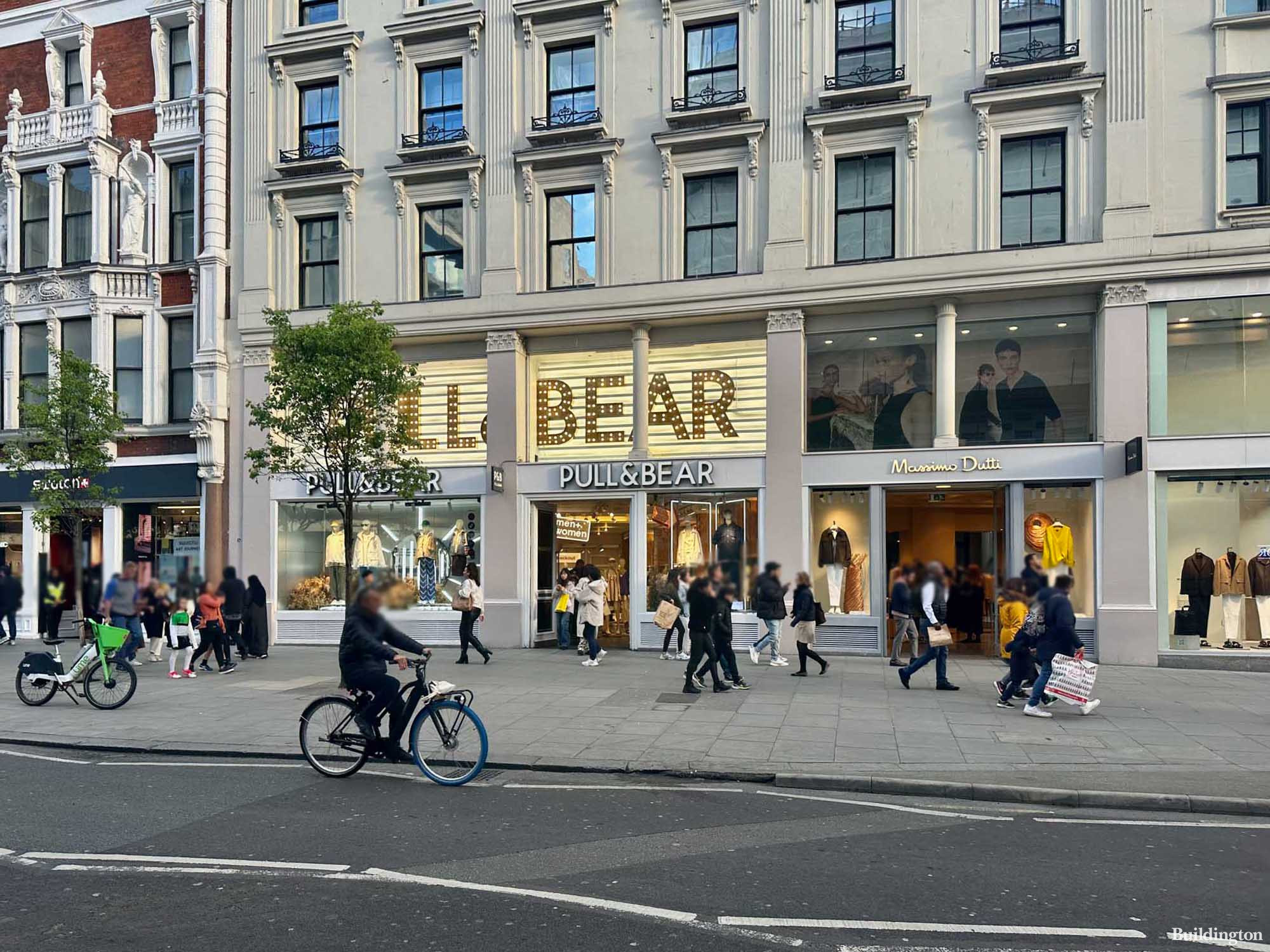 Pull & Bear store front at 315-319 Oxford Street in London W1.