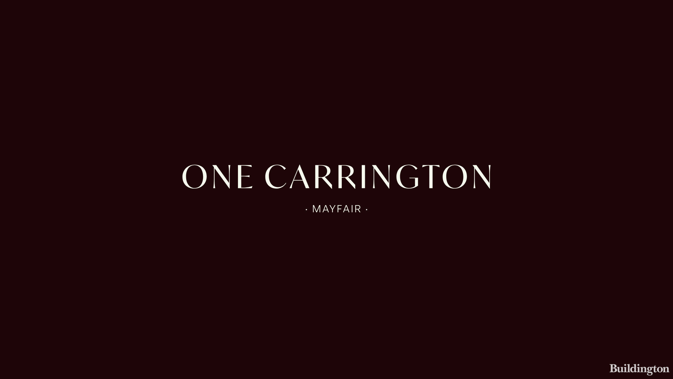 One Carrington logo cover forr new development by Reuben Brothers in Mayfair, London W1.