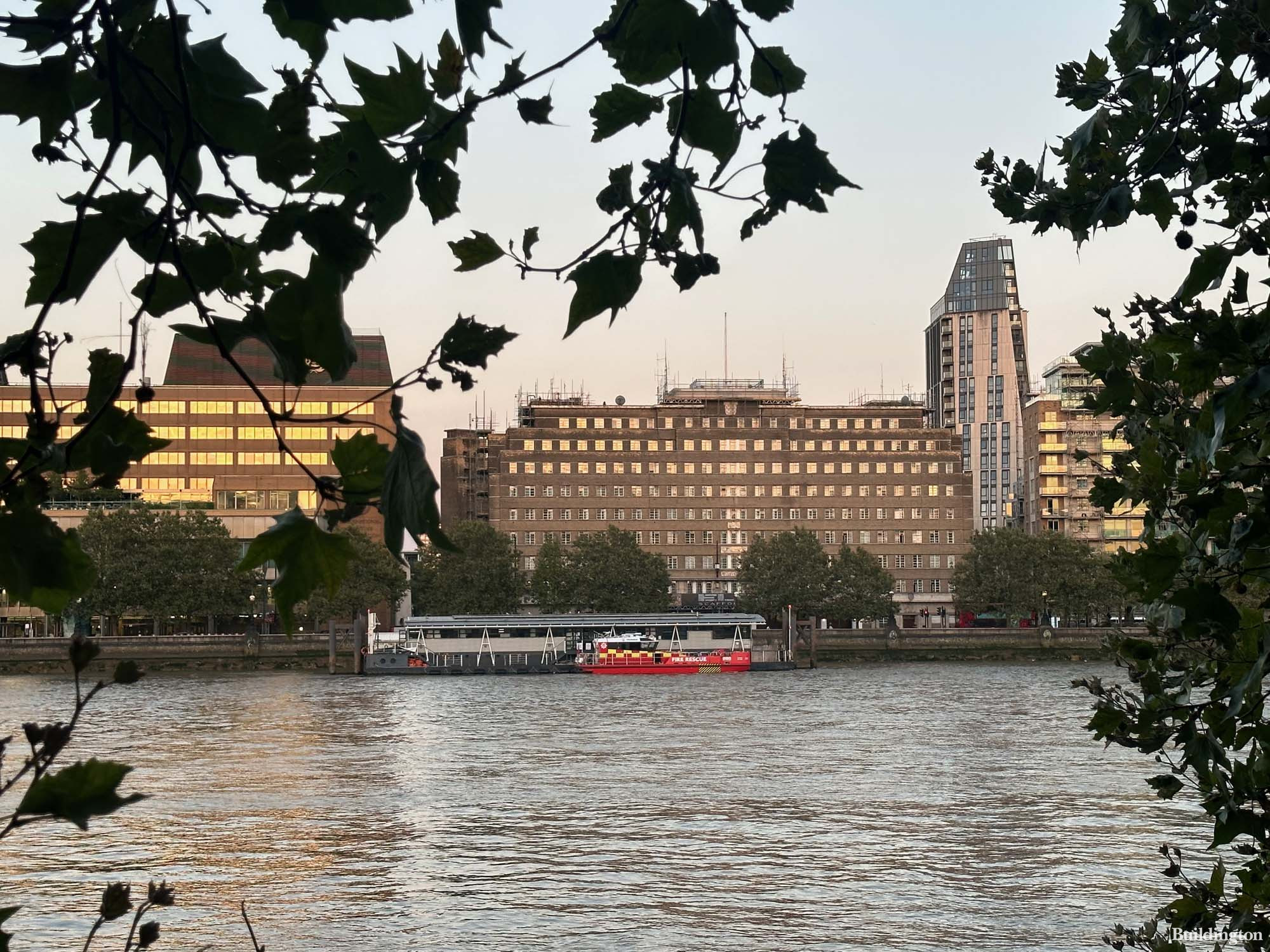 8 Albert Embankment building by the River Thames in Summer 2023.