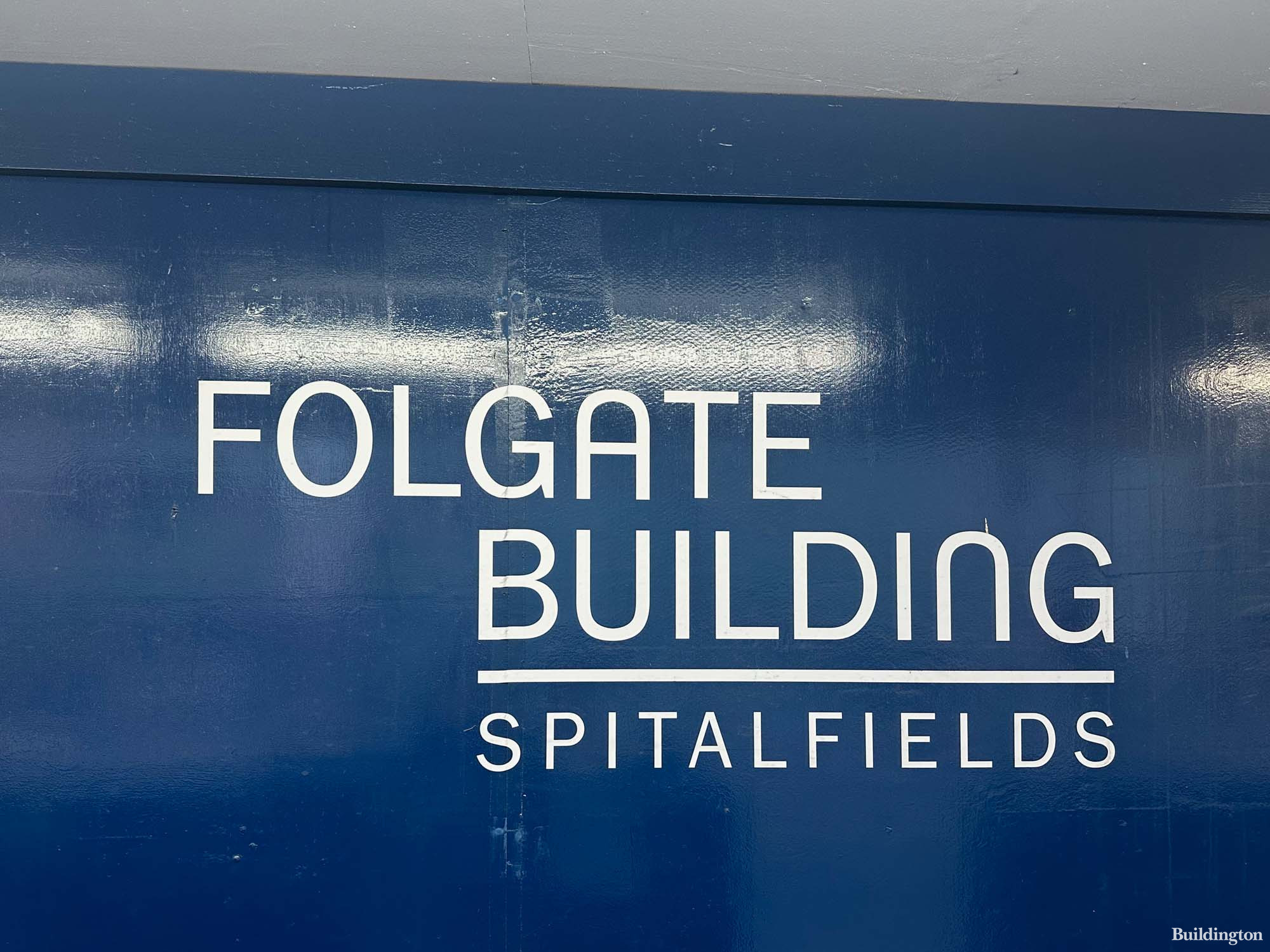 Folgate Building office development hoarding in Spitalfields, London E1