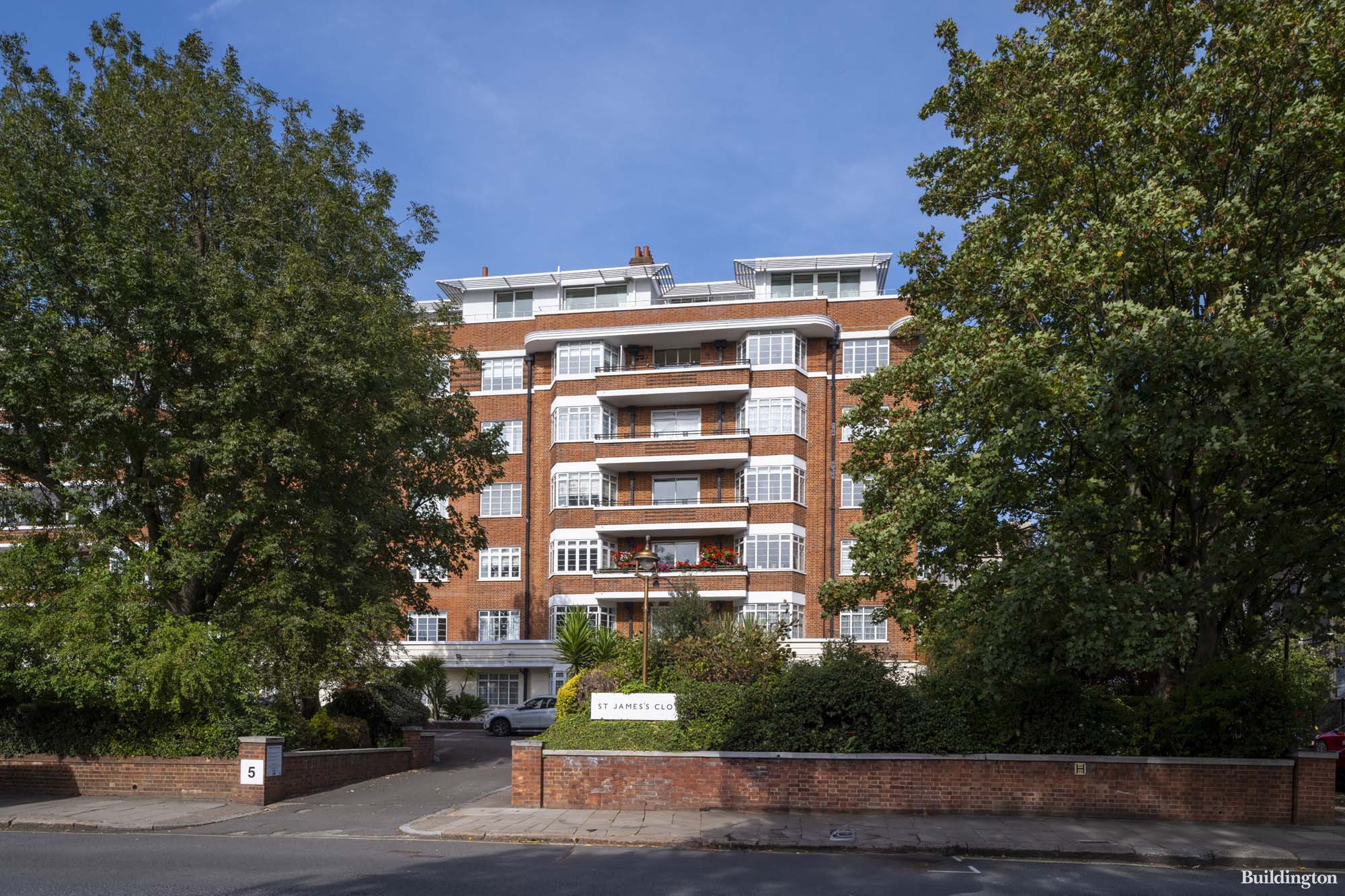 St James Close apartment building on Prince Albert Road in St John's Wood, London NW8