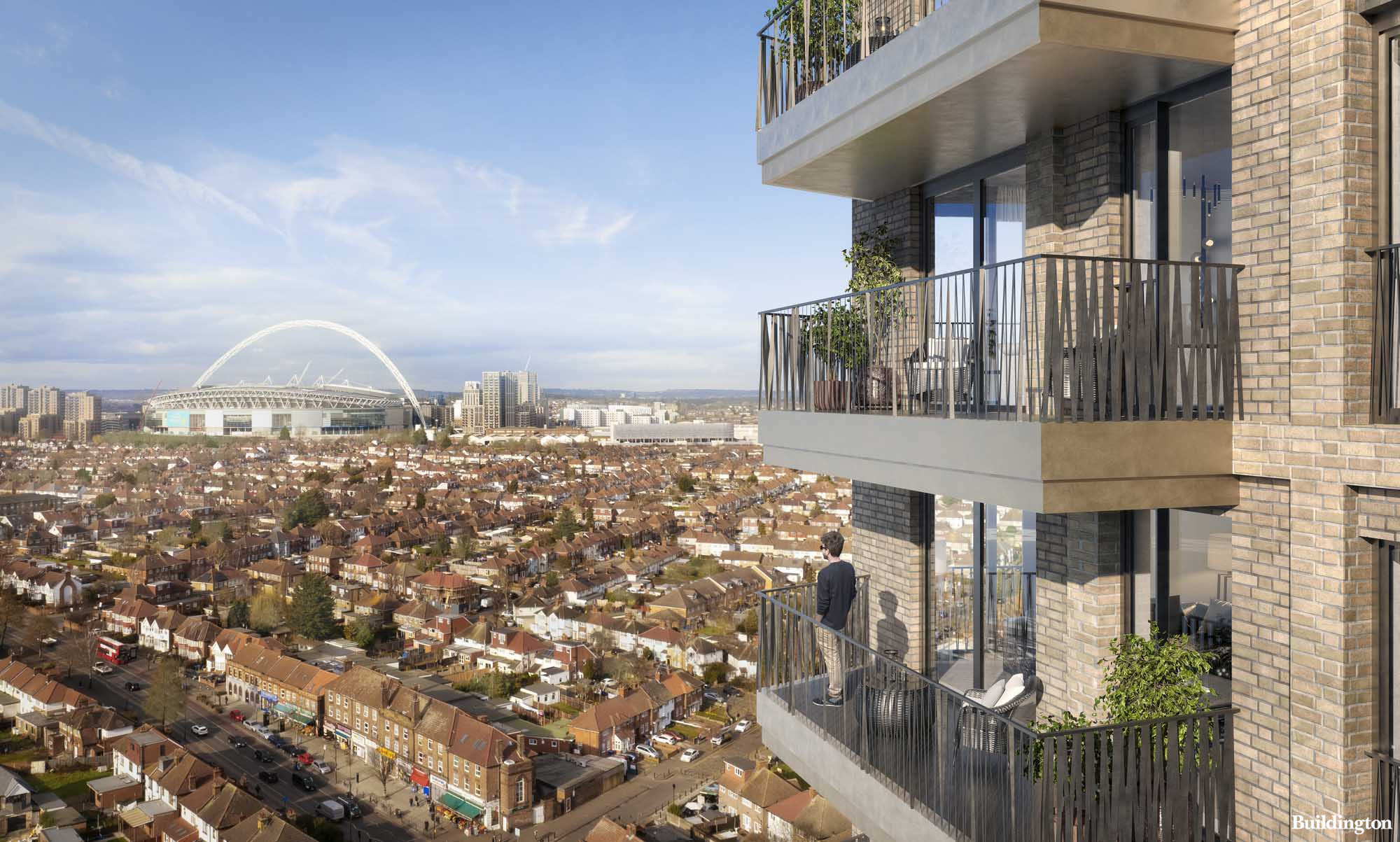 CGI View to Wembley Stadium from the proposed Stonebridge Place development. 