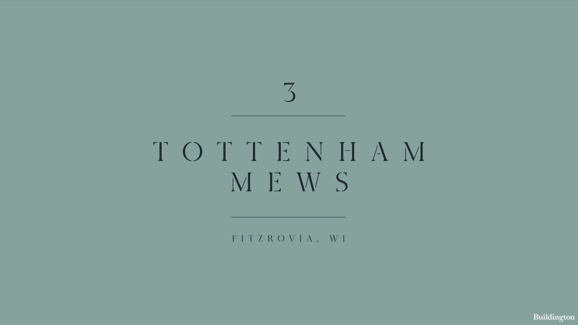 Cover with the 3 Tottenham Mews development logo