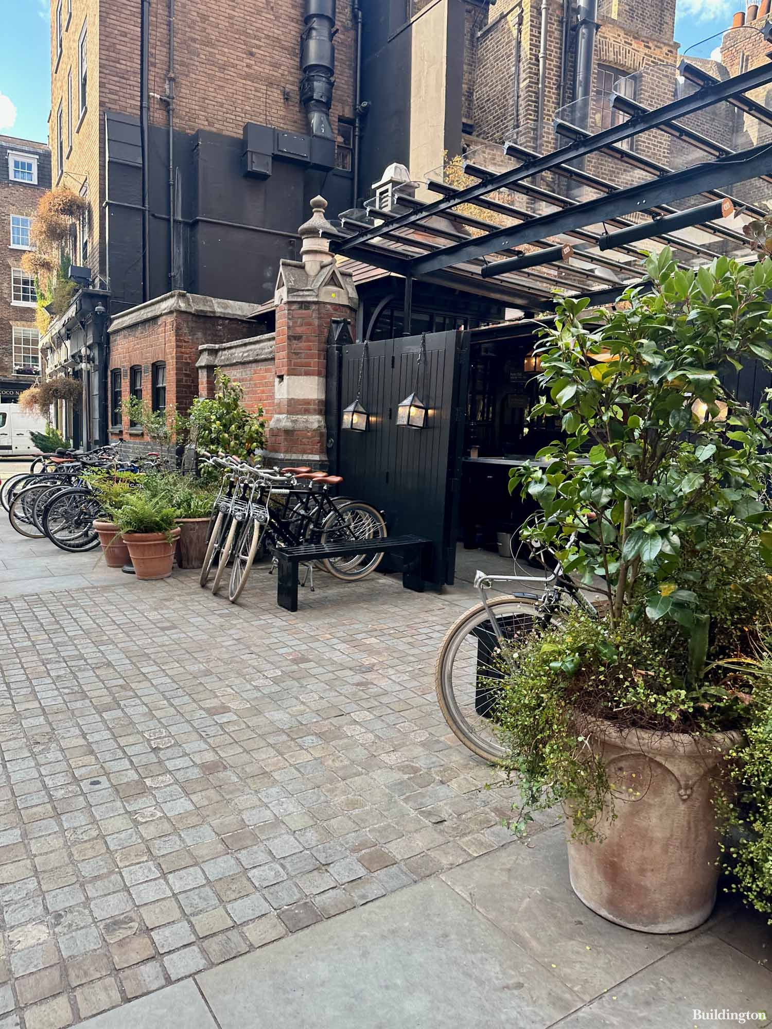 Entrance to Chiltern Firehouse on Chiltern Street