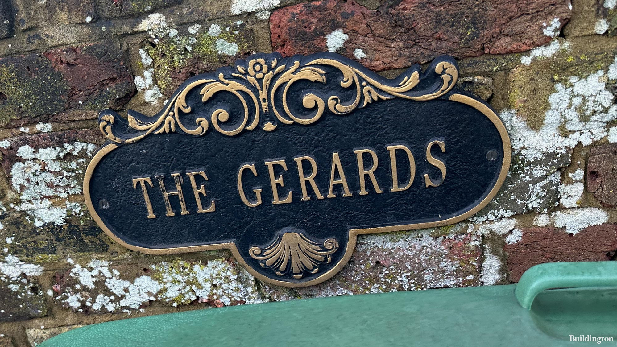 The Gerards signage on the gate in Harrow on the Hill, Harrow HA1