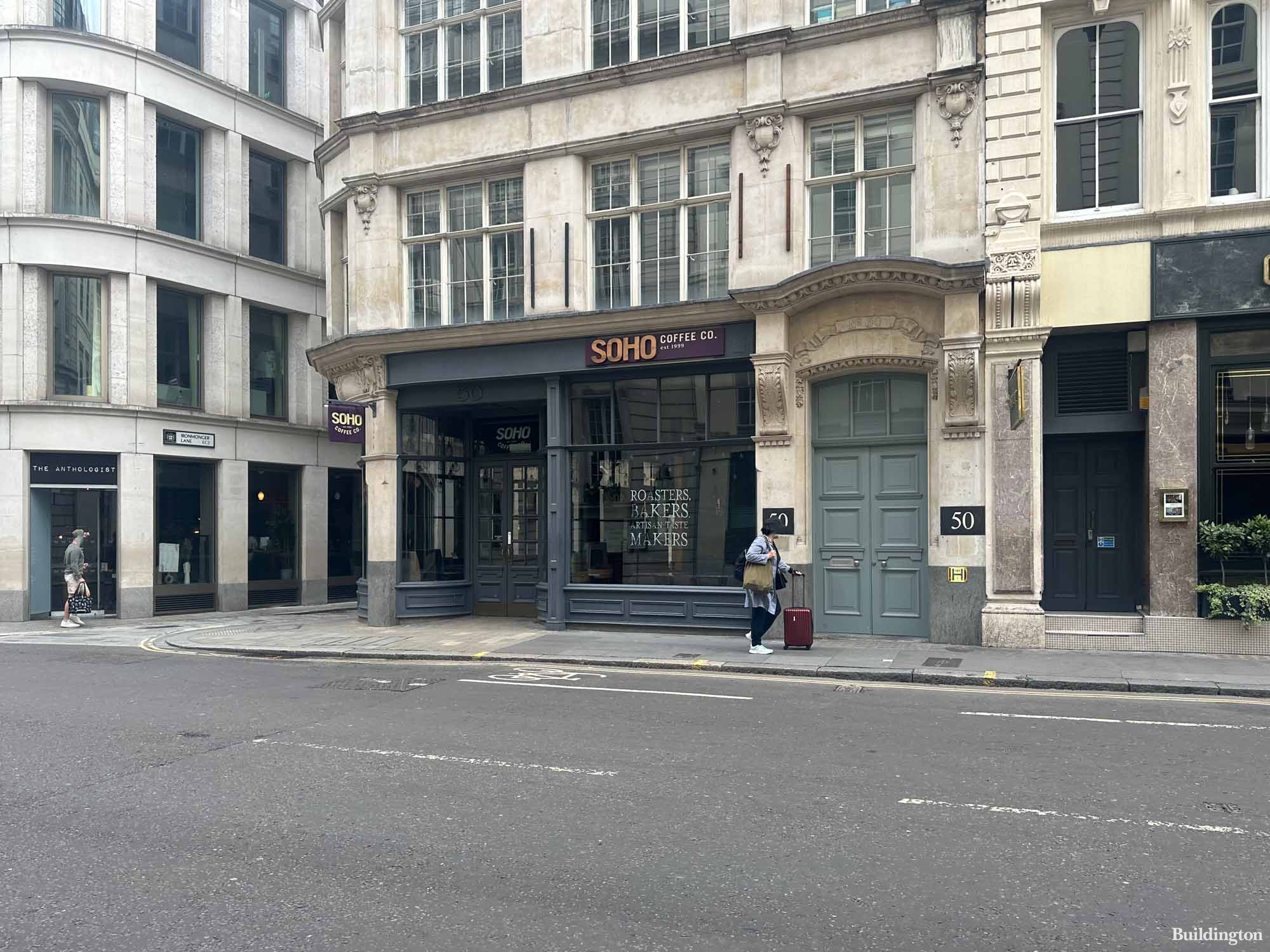Soho Coffe Co at 50 Gresham Street building in the City of London EC2