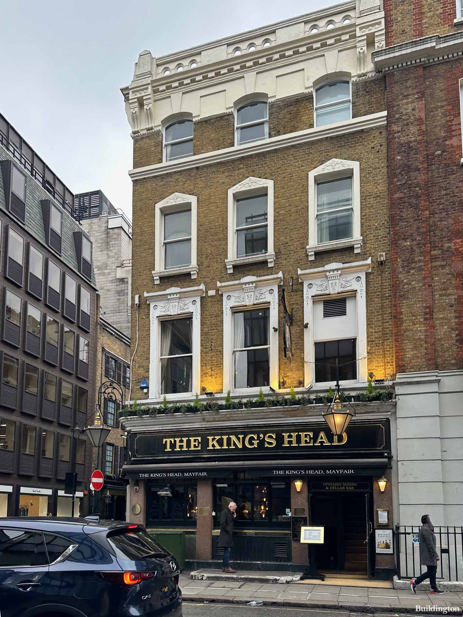 The King's Head pub building on the corner of Stratton and Albemarle Street in Mayfair, London W1