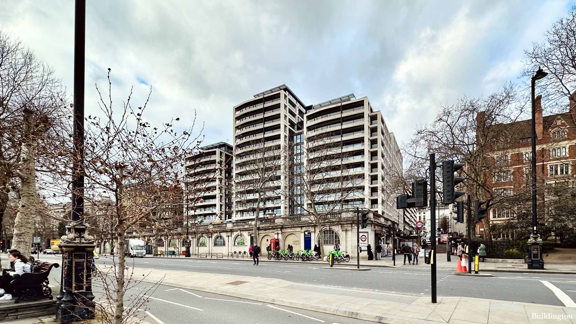 One The Thames / Arundel Great Court South Site development in February 2024 in Temple, London WC1