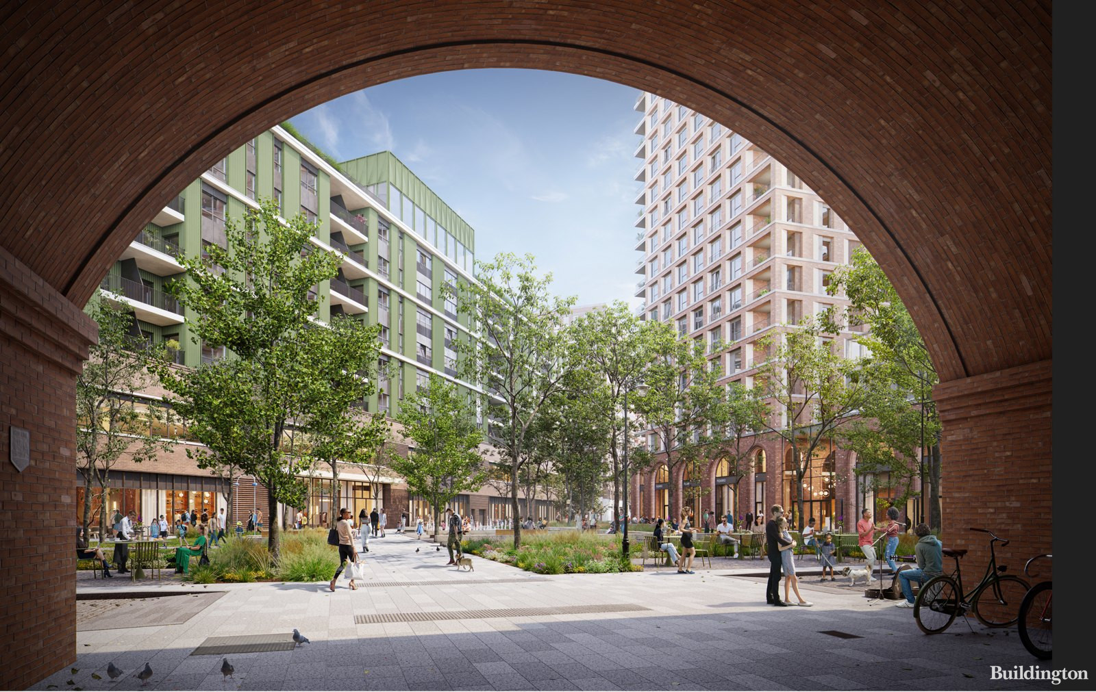 Biscuit Factory site The Bermondsey Project by Greystar. CGI architects HTA, Hawkins/Brown, AFK