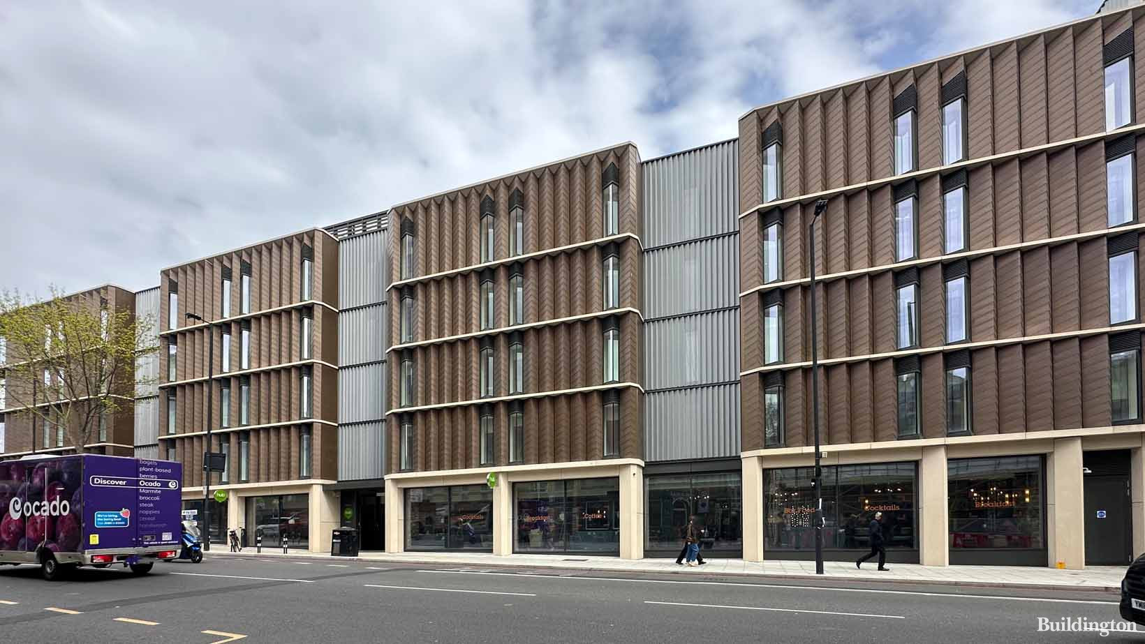 hub by Premier Inn London Clerkenwell building designd by Sheppard Robson  in Spring 2024