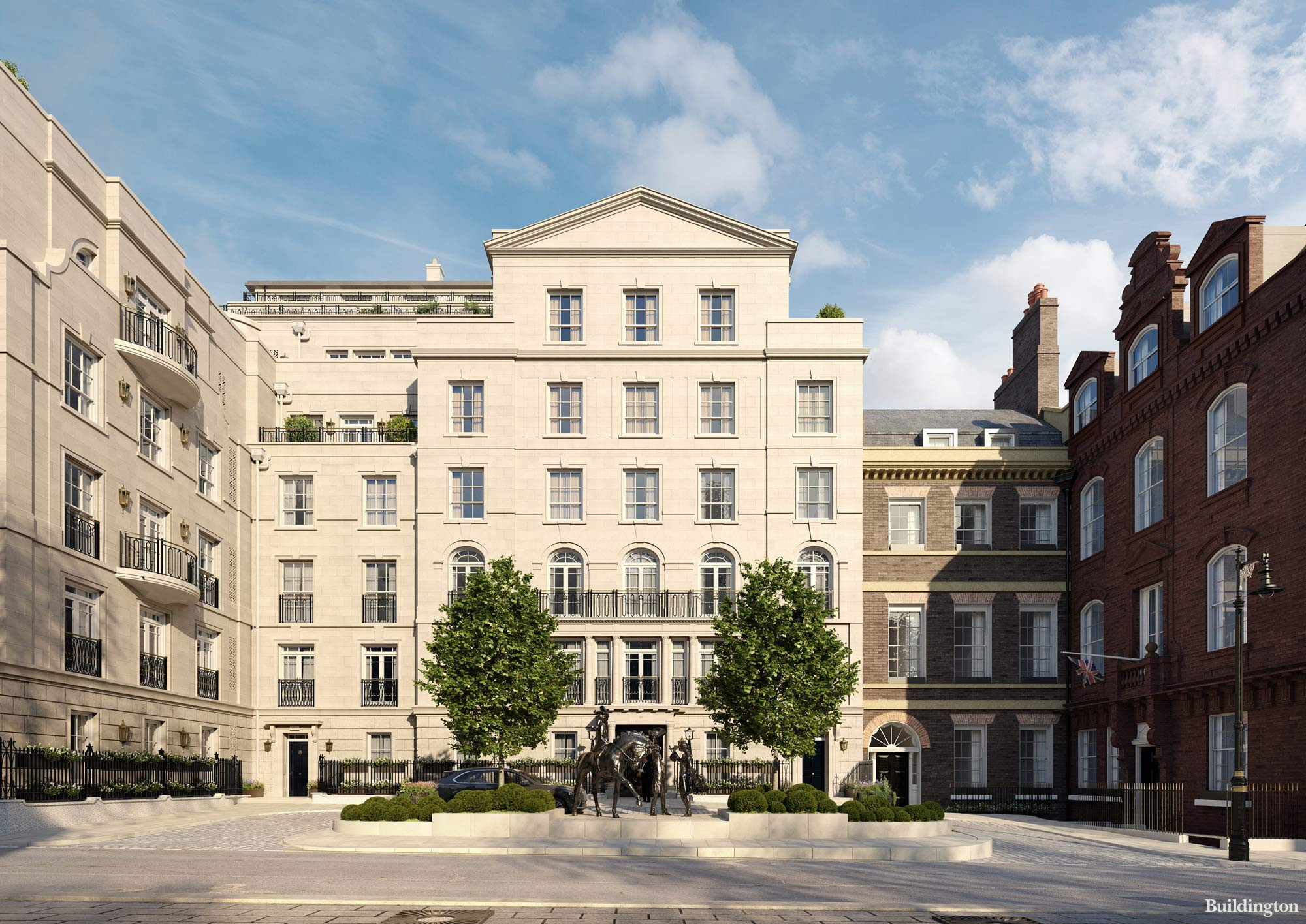 CGI of 1 Mayfair residential development by Caudwell designed by RAMSA in Mayfair, London  W1K
