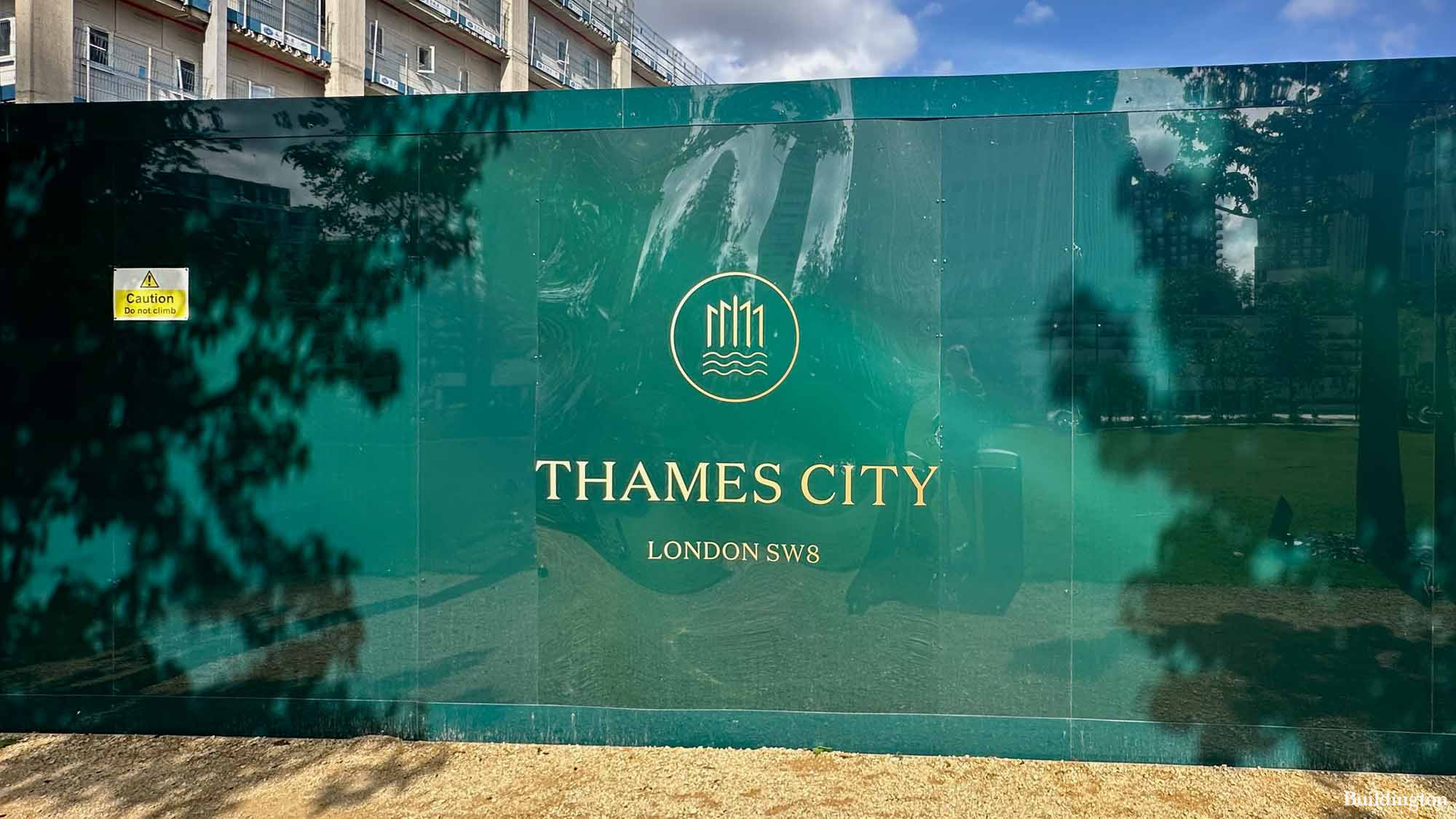 Thames City development hoarding in Nine Elms, London SW8
