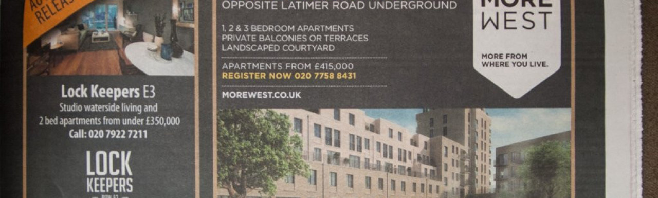 More West advertisement in Homes & Property, Evening Standard, 8.10.2014