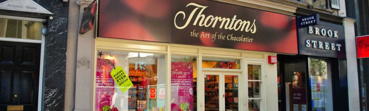 Thorntons chocolate shop at 353 Oxford Street in June 2011