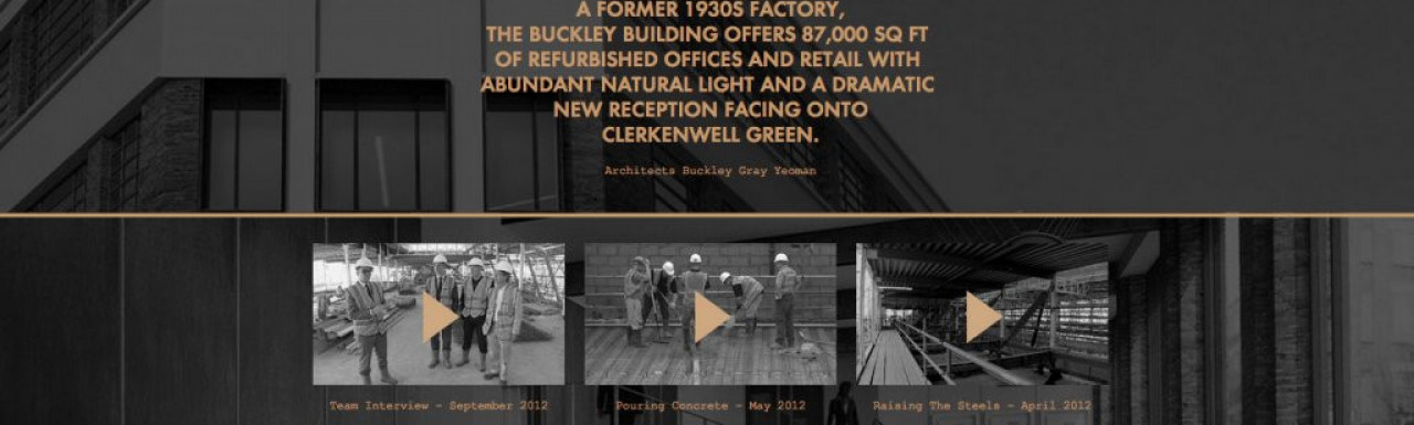 Screen capture of The Buckley Building website at www.buckleybuilding.co.uk
