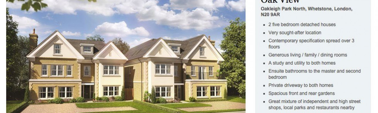 Oak View development page on Shanley Homes website