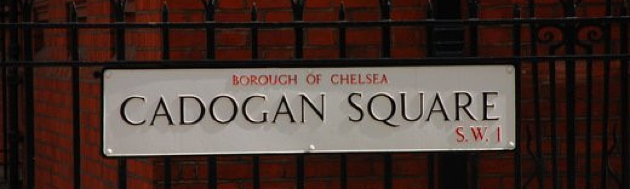 Cadogan Square street sign. Borough of Chelsea S.W.1